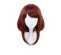 Ochaco Uraraka Ochako Perruque courte marron pour femme Cosplay Costume Boku no Hero Academia résistant à la chaleur