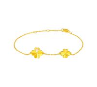 ochama Bracelet Lucky Clover en or 999‰ avec diamant de culture biologique Cadeaux d'anniversaire, mariage, Noël