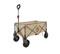 ochama Chariot de camping portable d’extérieur - Chariot de rangement pliable robuste pour camping, pique-nique, plage, jardin et voyage - 127 L grande capacité, charge max. 200 kg - jaune sable