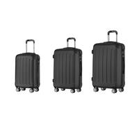 ochama Ensemble de 3 Valises 20"/24"/28" Noir, Roulettes Pivotantes Silencieuses, Bagages Rigides avec Serrure à Code, Anti-Rayures et Robuste, Idéal Voyage en Famille et Cabine Low Cost