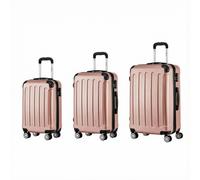 ochama Ensemble de 3 Valises 20"/24"/28" Rose, Roulettes Pivotantes Silencieuses, Bagages Rigides avec Serrure à Code, Anti-Rayures et Résistant, Idéal Voyage en Famille et Cabine Low Cost
