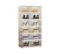 ochama x J.ZAO Meuble à chaussures sans installation Boîte à chaussures Porte d'entrée Pliable 2 colonnes 12 compartiments