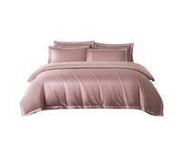 ochama x J.ZAO Parure de Lit 4 Pièces en Coton à Longues Fibres 100 Count, Satin de Coton Ultra-Doux pour Lit 1.8m, Housse de Couette 220x240cm, Ensemble de Literie de Prestige, Soyeux et Durable, Vio