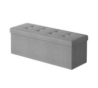 Ochama x SONGMICS Banc de Rangement Pliable, Longueur 110 cm, Montage Facile, pour Salon, Chambre, Entrée, Gris Clair