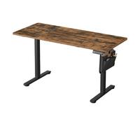Ochama x SONGMICS Bureau électrique réglable en hauteur marron avec mémorisation des réglages, connectivité USB-C - 140 x 60 cm