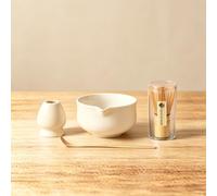 Ochcahser Service à thé japonais comprenant un bol à matcha avec bec, un support pour fouet à matcha (chasen), un fouet à matcha en bambou et une cuillère en bambou, un kit à matcha en céramique pour