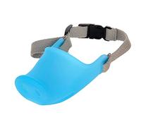 Ochis Muselière pour chiot en forme de bouche de cochon, muselière souple, sangle réglable, muselière pour chien, anti-morsure, anti-alimentation et anti-abus, grande taille, cochon bleu