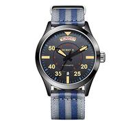 OCHSTIN Montre militaire mécanique à remontage automatique, date et jour pour homme, noir, Sangle