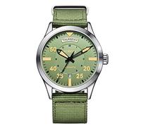 OCHSTIN Montre militaire mécanique à remontage automatique, date, jour, homme (vert), Sangle