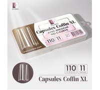 OCIBEL - Capsules Soft Gel Coffin XL No Curve Transparente avec petite encoche - 110 Pièces