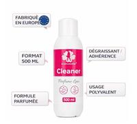 Cleaner Ongles Parfumé 500 ml - Retrait Couche Collante - Dispersion Gel UV & Vernis Semi-Permanent - Nettoyage & Finition - Usage Professionnel - Format 500 ml
