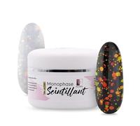 OCIBEL - Gel Monophase UV/LED 3 en 1 (Base Construction Finition) - 15 g - Scintillant N°1 pour Manucure, Faux Ongles et Nail Art