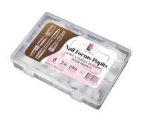 OCIBEL - Nail Forms Popits Transparentes - 8 Formes et 4 Guides French - 288 Pièces pour Manucure, Faux Ongles et Nail Art