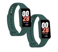 OcioDual 2 Pièces Bracelet de Remplacement compatible avec Xiaomi Smart Band 8 Active/Redmi Smart Band 2, Couleur Vert Foncé, Bracelet de Remplacement en Silicone
