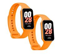 OcioDual 2 Pièces Bracelet de Remplacement compatible avec Xiaomi Smart Band 8 Active/Redmi Smart Band 2, Couleur Orange, Bracelet de Remplacement en Silicone