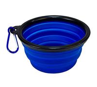 OcioDual Abreuvoir Pliable pour Chien, Gobelet Pliable de 1000ml, Bleu, Mangeoire, Abreuvoir Portable pour Chien, Accessoires pour Chien, Plat avec Mousqueton pour Randonnée Ou Voyage
