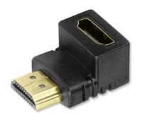 OCIODUAL Adaptateur d'angle Droit 90º Connecteur HDTV 1.4 Noir Coudé Prise Mâle vers Femelle Résolution XHD 4K Full HD