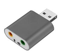 OcioDual Adaptateur de Son GF2419 Argent Carte Externe Clé USB vers Jack 3.5mm Audio HD Stereo Micro pour PC Ordinateur Laptop