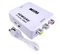 OcioDual Adaptateur HDMI RCA, Convertisseur HDMI vers RCA, Connexion Audio Stéréo et Vidéo PAL/NTSC 1080p pour PC, TV, PS1, PS2, N64, HDMI2AV, CVBS 3 RCA, Blanc