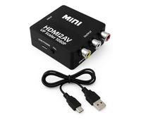 OcioDual Adaptateur HDMI RCA, Convertisseur HDMI vers RCA, Connexion Audio Stéréo et Vidéo PAL/NTSC 1080p pour PC, TV, PS1, PS2, N64, HDMI2AV, CVBS 3 RCA, Noir