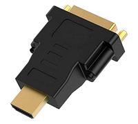 OcioDual Adaptateur HDTV Male vers DVI-I 24+5 Femelle Noir DVI-D 24+1 Pin Dual Link DL Numérique Convertisseur Digital pour PC
