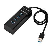 OcioDual Adaptateur Hub avec 4 Ports Entrees USB Type A 3.0+2.0 Lumiere LED Concentrateur Noir pour PC Desktop Ordinateur