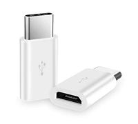 OcioDual Adaptateur Micro USB vers Type C, Chargement et Transfert de Données, Blanc, Compatible avec Smartphones, Tablettes et Autres Appareils USBC, MicroUSB Femelle 5 Broches, Type C Mâle