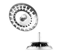 OCIODUAL Bouchon de Crépine pour Vidange d'évier 79mm Panier de Vidange de Filtre à Déchets en Acier Inox pour Évier