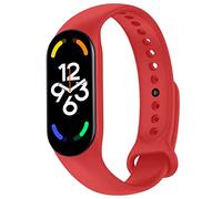 OcioDual Bracelet de Remplacement en Silicone, Rouge, Compatible avec Xiaomi Mi Band 7 6 5, Compatible avec Amazfit Band 5, Bracelet de Remplacement en Caoutchouc Souple et Flexible