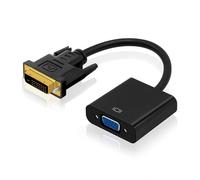 OcioDual Cable Adaptateur Actif DVI-D 24+1 Male (Dual-Link) Vers VGA Femelle Noir Compatible avec Cable Convertisseur 1080p /