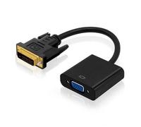 OCIODUAL Cable Adaptateur Actif DVI-D 24+1 Male (Dual-Link) Vers VGA Femelle Noir Compatible avec Cable Convertisseur 1080p 3D 25cm