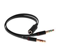 OcioDual Câble Adaptateur Splitter Y Jack 3.5mm Femelle TRRS a 2 Double AUX Male TRS Micro et Audio Stéréo pour Casque