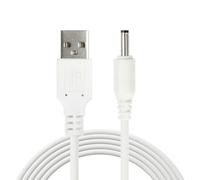 OcioDual Câble Alimentation 5V, Câble D'alimentation, Cable Chargeur 5V, USB a DC, Chargeur 5V 2A, USB pour Tablette, Routeurs, LED, CCTV, DVR, DC, Prise Ronde, Droit, Blanc