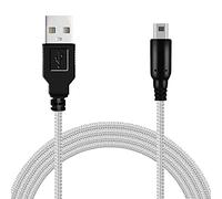 OcioDual Cable Chargeur 3ds, Cable 2DS XL, Câble de Chargement 2DS 1,5m, Chargeur 3DS XL, Compatible avec Console DSi et autres modèles, Alimentacion 2DS, Argent, Tressé