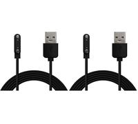 OcioDual Câble de Charge Magnétique 2 Broches Espacement des Contacts Pins 7,62 mm pour Montres connectées Chargeur USB Noir Smartwatch Universelle (Lot de 2)
