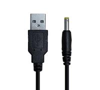 OcioDual Câble de Charge USB DC Compatible avec PSP 1000, PSP 2000, PSP 3000, Câble D'alimentation pour PSP, Caméras de Sécurité, Chargeur de Batterie Universel, 5V, 2A, USB 2.0, Noir Tressé