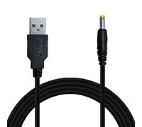 OcioDual Câble de Charge USB DC Compatible avec PSP 1000, PSP 2000, PSP 3000, Câble D'alimentation pour PSP, Caméras de Sécurité, Chargeur de Batterie Universel, 5V, 2A, USB 2.0, Noir Tressé