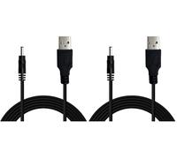 OcioDual Câble USB vers DC 5V (jusqu'à 2A), Câble d'Alimentation pour Tablette, Appareil Photo, Routeur, Enregistreur Vidéo Numérique, LED, Haut-Parleur, Connecteur Rond, Droit, Noir (Lot de 2)