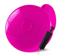 OcioDual Coussin TDAH Rose, Coussin d'Equilibre, Fitness Materiel l'Entraînement du Core, Tronc, Proprioception, l'agilité, Disque Gonflable, Surface en PVC avec Gonfleur Manuel