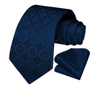OcioDual Cravate Bleu Foncé Homme, Cravate Homme avec Pochette Ensemble Élégant, Cravates avec Mouchoir pour Célébrations, les Événements, Gravatas Hommes, les Mariages, les Fêtes