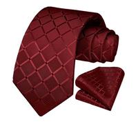 OcioDual Cravate Bordeaux Homme, Cravate Homme avec Pochette Ensemble Élégant, Cravates avec Mouchoir pour Célébrations, les Événements, Gravatas Hommes, les Mariages, les Fêtes