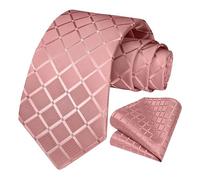 OcioDual Cravate Rose Homme, Cravate Homme avec Pochette Ensemble Élégant, Cravates avec Mouchoir pour Célébrations, les Événements, Gravatas Hommes, les Mariages, les Fêtes