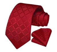 OcioDual Cravate Rouge Homme, Cravate Homme avec Pochette Ensemble Élégant, Cravates avec Mouchoir pour Célébrations, les Événements, Gravatas Hommes, les Mariages, les Fêtes
