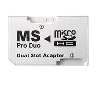 OCIODUAL Double Emplacement Micro SD SDHC TF Vers Memory Stick MS Pro Duo Adaptateur Compatible avec PSP