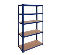 OcioDual Essential Etagere Metallique Blau, Etagere Rangement Outillage, 180x90x40cm Storage, Étagère Garage Metal, Étagère Metallique Garage, Sans Vis, 875kg, 5 Etagères MDF