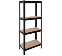 OcioDual Etagere Metallique Noir Tiny, Etagere Rangement Outillage, 150x60x30cm Storage, Étagère Garage Metal, Étagère Metallique Garage, sans Vis, 240kg, 4 Etagères MDF
