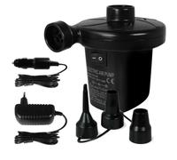 OcioDual Gonfleur Electrique, Pompe Bouee Gonflable, Pompe Piscine Gonflable, Gonfleur Bouée 240V CA, 12V CC à 3 Buses Portable pour Le Camping, Matelas, Piscine