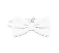 OcioDual Noeud Papillon Homme Blanc, Nœuds Papillon Homme uni avec Fermeture à Crochet Réglable, 12 cm x 6 cm, Célébrations, fêtes, Travail, Mariages et Événements