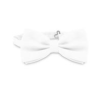 OcioDual Noeud Papillon Homme Blanc, Nœuds Papillon Homme uni avec Fermeture à Crochet Réglable, 12 cm x 6 cm, Célébrations, fêtes, Travail, Mariages et Événements