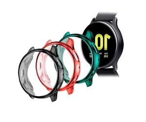 OcioDual Pack de 3 Coques de Protection en TPU, Compatible avec Galaxy Watch Active 2, Rouge/Vert Bleuté/Gris, 40mm